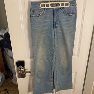 High rise flare crop jeans